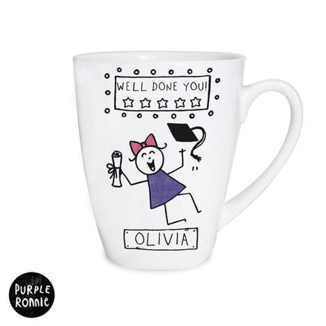 Personalised Purple Ronnie Female Graduation Latte Mug Extra Image 1